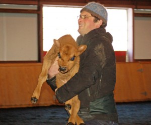 021011i_Cornelia_held Sylvester Manor’s Bennett Konesni carries Cornelia into the Paard Hill equestrian barn for some exercise.